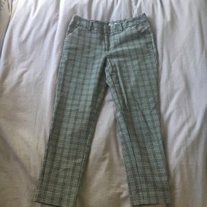 Cropped black and white plaid pants